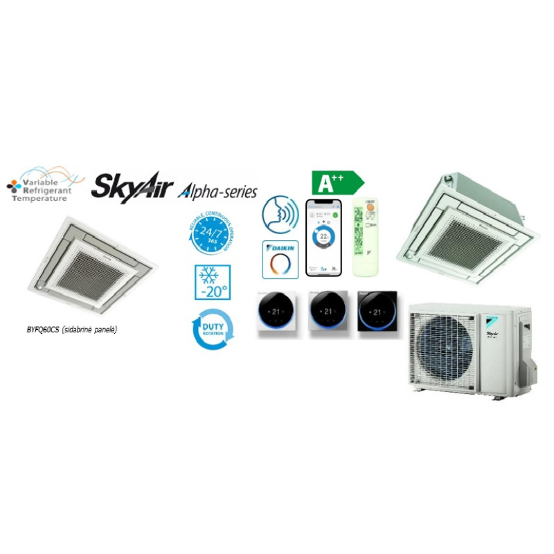 FFA60A9 / RZAG60A Daikin KASETINIS (FULLY FLAT COMPACT) MULTISPLIT ORO KONDICIONIERIUS 6.0/7.0 kW