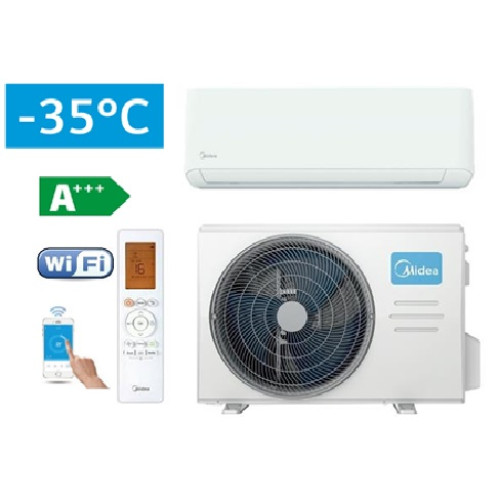 MSOPBU-12HRFN8-QRE1GW / MOX330-12HFN8-QRE1GW Midea SIENINIS SPLIT TIPO ORAS-ORAS ŠILUMOS SIURBLYS OASIS OP+