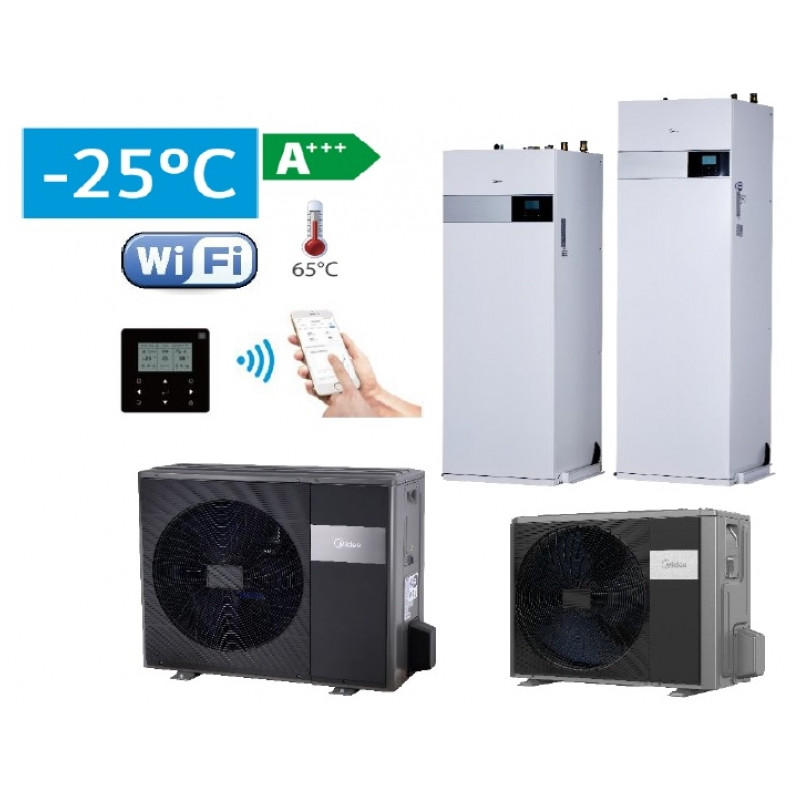 MHA-V10W/D2N8-B2/HBT-A100/190CDS90GN8-B Midea M-THERMAL ARCTIC ORAS-VANDUO ŠILUMOS SIURBLIAI SU INTEGRUOTU BOILERIU